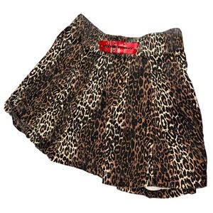 Thrill Jeans Leopard Print Skater Skirt Red Buckle 2X